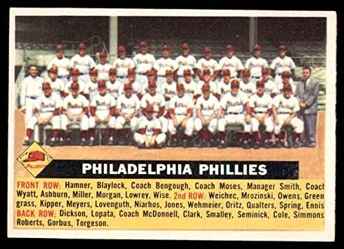 1956 Topps 72 D55 Phillies Csapat Philadelphia Phillies (Baseball Kártya) (Dátum 1955) EX/MT Phillies