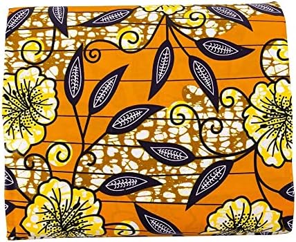 HLDETH Afrikai Szövet 6 Méterről Nehéz Pamut Viasz Anyag Narancssárga ruha Party Ruha (Szín : az ábrán látható, Méret : 6