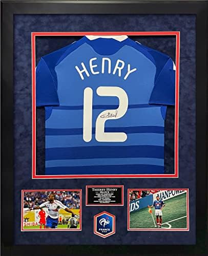 Thierry Henry Autogramot Jersey Franciaország 32×40 - Dedikált Foci Mezek