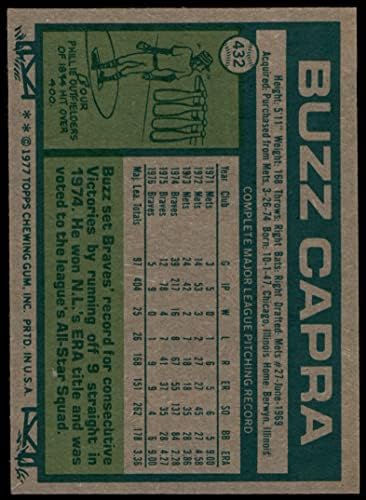 1977 Topps 432 Buzz Capra Atlanta Braves (Baseball Kártya) EX Bátrabbak