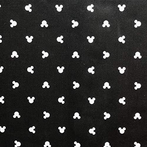 1 Yard - Mini Mickey Egér Füle Dot Dobta a Fekete Pamut Szövet - Hivatalosan Engedélyezett (Nagy Foltvarrás, Varrás, Kézműves